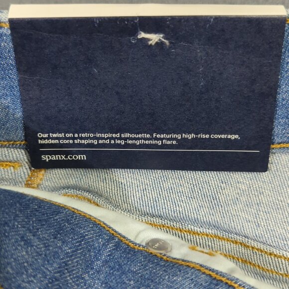 Spanx Jeans Women's L Stonewashed Blue Flare High Rise SPANXshape EveryWear NWT - Picture 10 of 16